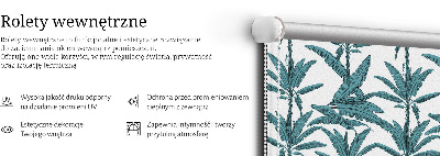 Blackout roller blind with a palm leaf pattern