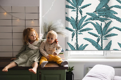 Blackout roller blind Palm leaves