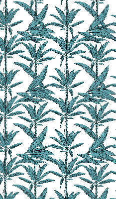 Blackout roller blind with a palm leaf pattern