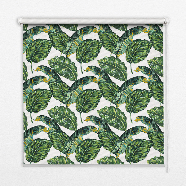 Blackout roller blind for window Exotic leaves