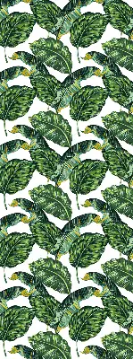 Blackout roller blind exotic leaves pattern