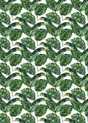 Blackout roller blind exotic leaves pattern