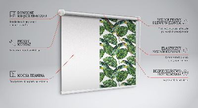 Blackout roller blind for window Exotic leaves