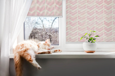 Blackout roller blind Pink zigzags