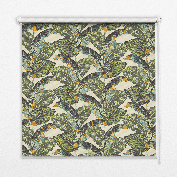 Blackout roller blind for window Leaves
