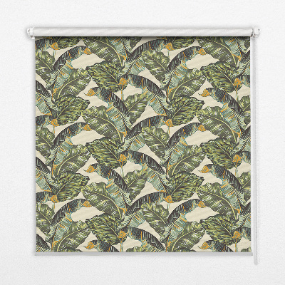 Blackout roller blind for window Leaves