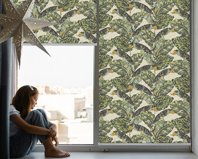 Blackout roller blind for window Leaves