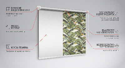 Blackout roller blind for window Leaves