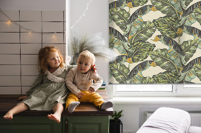 Blackout roller blind for window Leaves