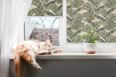 Blackout roller blind for window Leaves