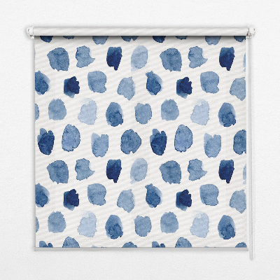Blackout roller blind Blue painted spots