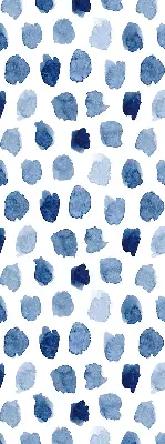 Blackout roller blind painted blue spots
