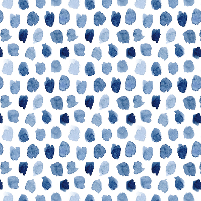 Blackout roller blind painted blue spots