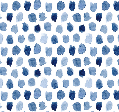Blackout roller blind painted blue spots