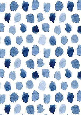 Blackout roller blind painted blue spots