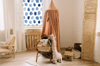 Blackout roller blind Blue painted spots