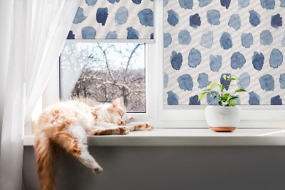 Blackout roller blind Blue painted spots