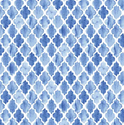 Blackout roller blind for window with a painted pattern