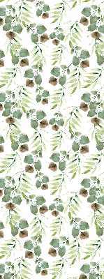 Fabric roller blind for window Green leaves