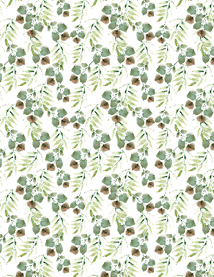 Fabric roller blind for window Green leaves
