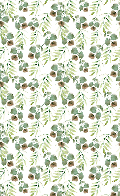 Fabric roller blind for window Green leaves