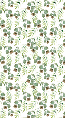 Fabric roller blind for window green leaves pattern