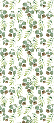 Fabric roller blind for window Green leaves