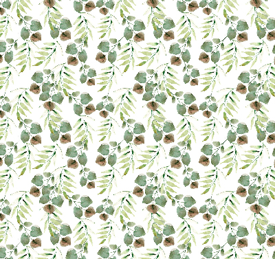 Fabric roller blind for window Green leaves