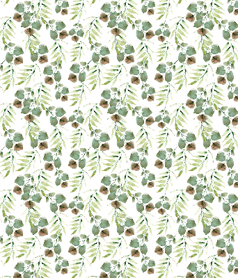 Fabric roller blind for window Green leaves