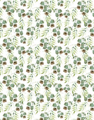 Fabric roller blind for window Green leaves
