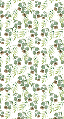 Fabric roller blind for window Green leaves