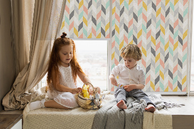 Blackout roller blind Colorful herringbone