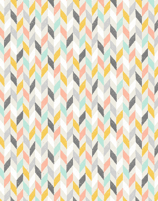 Blackout roller blind in a colorful herringbone pattern