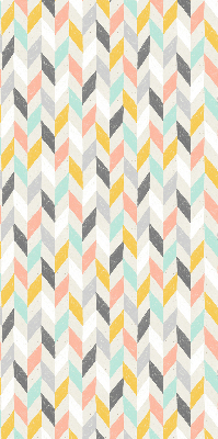 Blackout roller blind in a colorful herringbone pattern