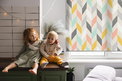 Blackout roller blind Colorful herringbone