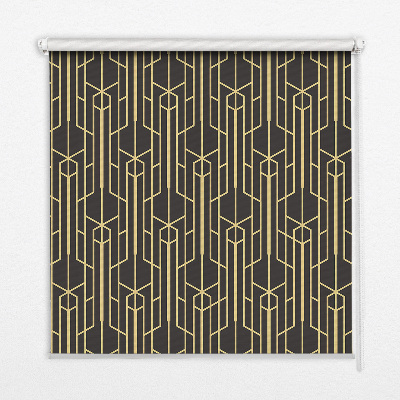 Blackout roller blind for window Yellow pattern