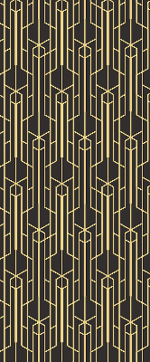 Blackout roller blind for window Yellow pattern