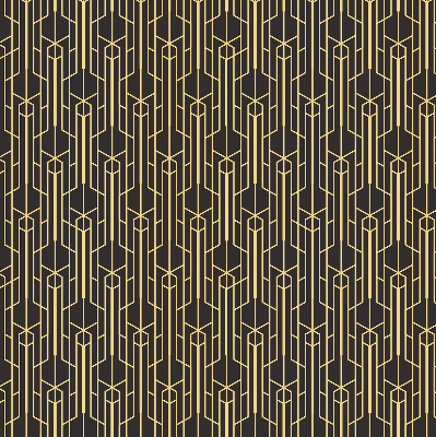 Blackout roller blind for window Yellow pattern