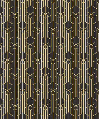 Blackout roller blind for window Yellow pattern