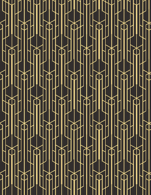 Blackout roller blind for window Yellow pattern