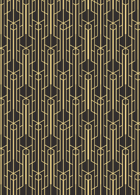 Blackout roller blind for window Yellow pattern