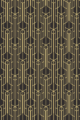 Blackout roller blind for window Yellow pattern