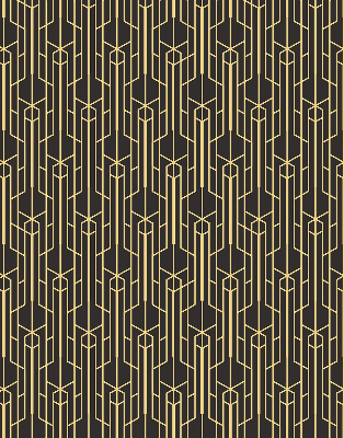 Blackout roller blind for window Yellow pattern