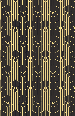 Blackout roller blind for window Yellow pattern