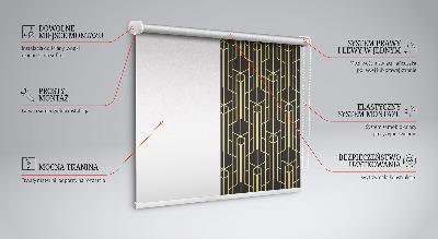 Blackout roller blind for window Yellow pattern