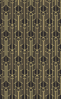Blackout roller blind for window Yellow pattern