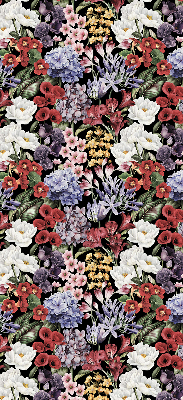 Fabric roller blind for window Colorful flowers