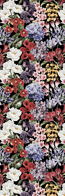 Fabric roller blind for window Colorful flowers