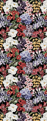 Fabric roller blind for window Colorful flowers