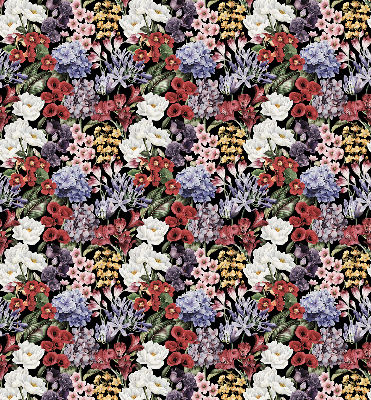 Fabric roller blind for window Colorful flowers